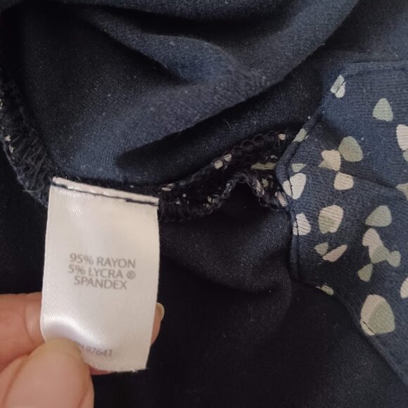 J.Jill Wearever Collection Women’s S Petite Tunic Top Navy White Abstract Dot - Picture 3 of 6